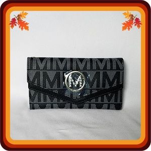 NWT Mia K. Farrow Black Signature Wristlet